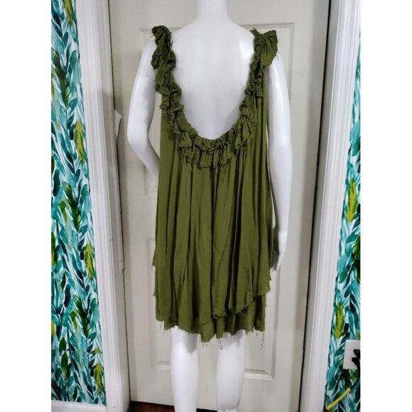 Free People Sleeveless Whimsy Raw Hem Mini Goth Artsey Gauzy Festival Dress M - Picture 4 of 10